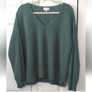 NICE! ~LUCKY BRAND~ GUMBY GREEN COLORED TEXTURED SWEATER-L